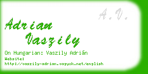 adrian vaszily business card