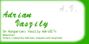 adrian vaszily business card